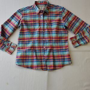 PANHANDLE ROUGH STOCK WESTERN SHIRT MULTI-COLOR PLAID 100% COTTON YOUTH LARGE